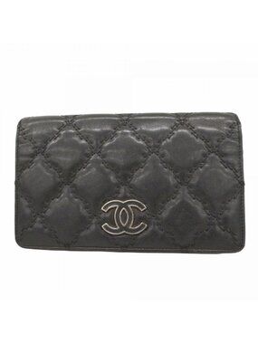 Chanel Wallet Ultra Stitch Lambskin Black Silver